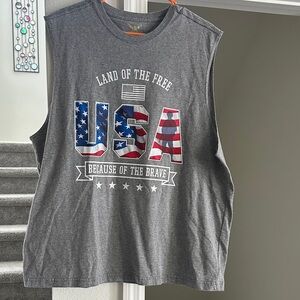 Faded Glory Charcoal USA Graphic Tank